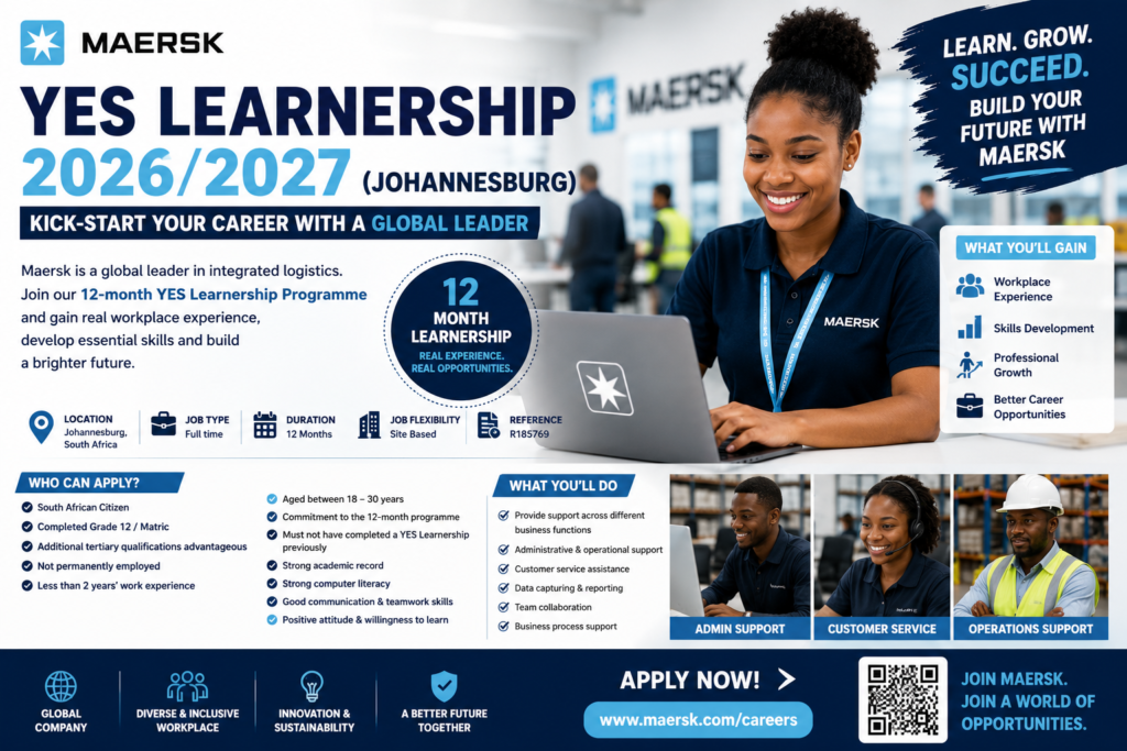Maersk YES Learnership Programme 2026/2027 