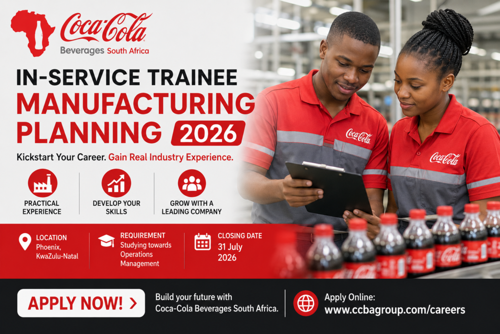 Coca-Cola Beverages South Africa In-Service Trainee Manufacturing