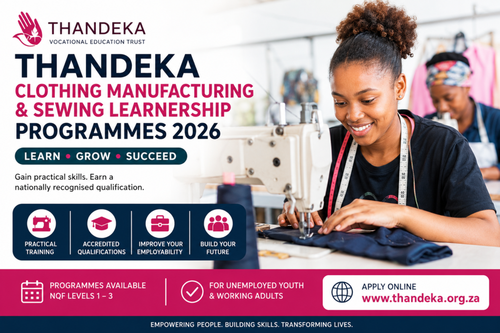 Thandeka Clothing Manufacturing and Sewing Learnership Programmes 2026