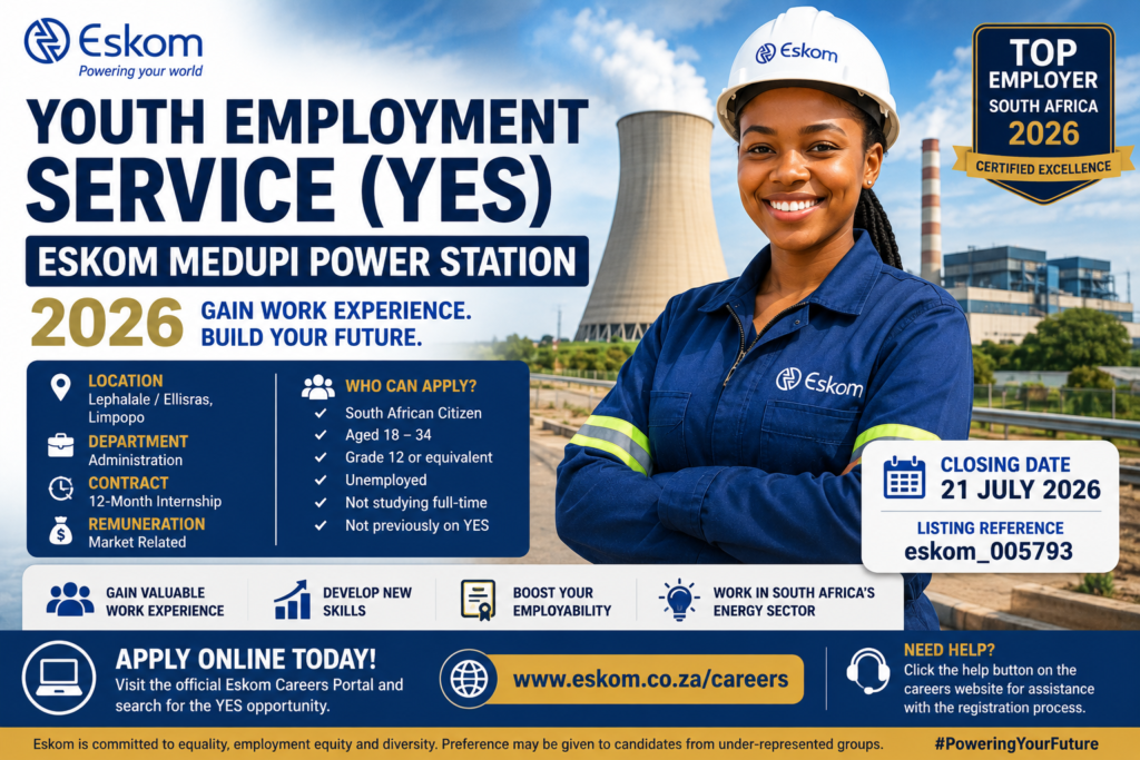 Eskom Youth Employment Service (YES) Programme 2026