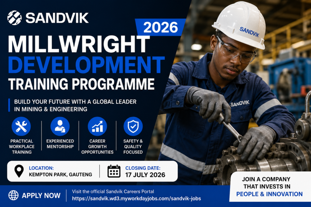 Sandvik Millwright Development Training Programme 2026