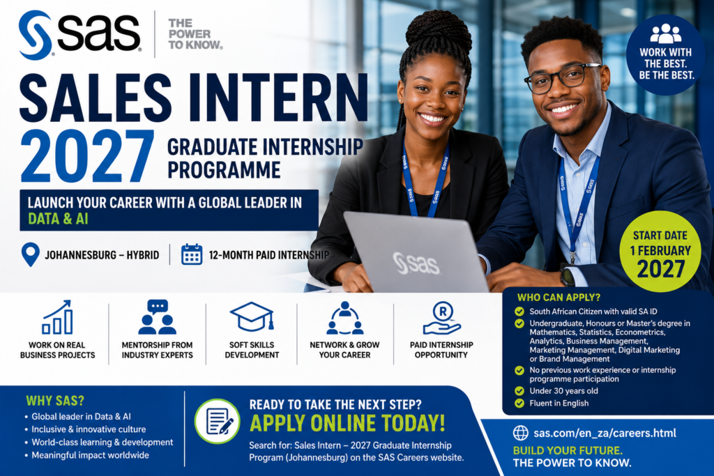 SAS Sales Graduate Internship Programme 2027