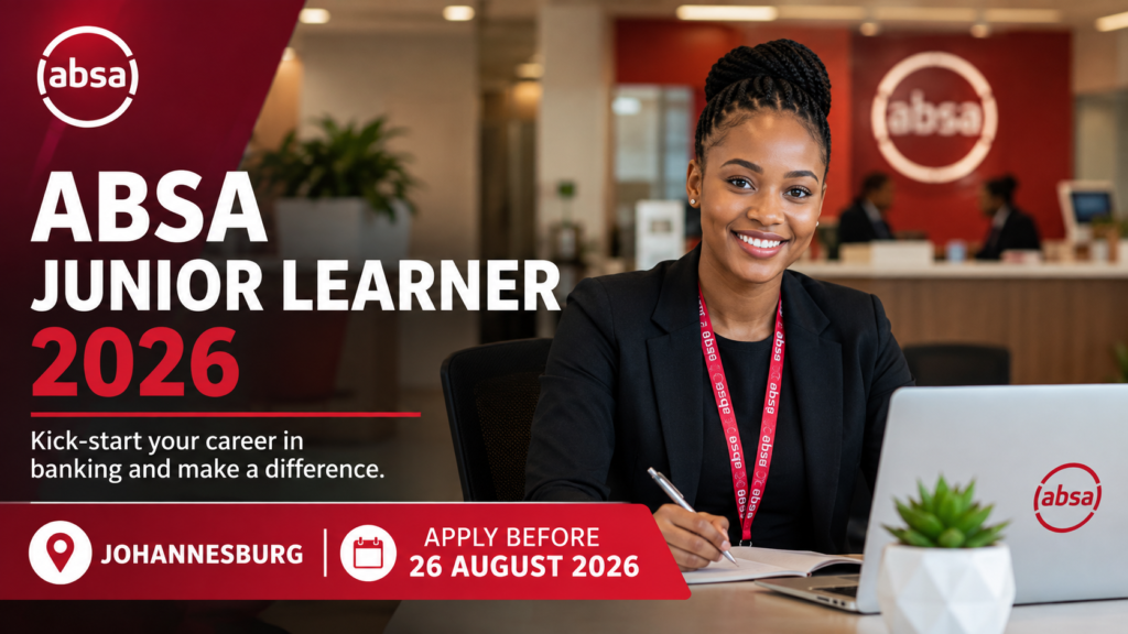 Absa Junior Learner Vacancy 2026 in Johannesburg