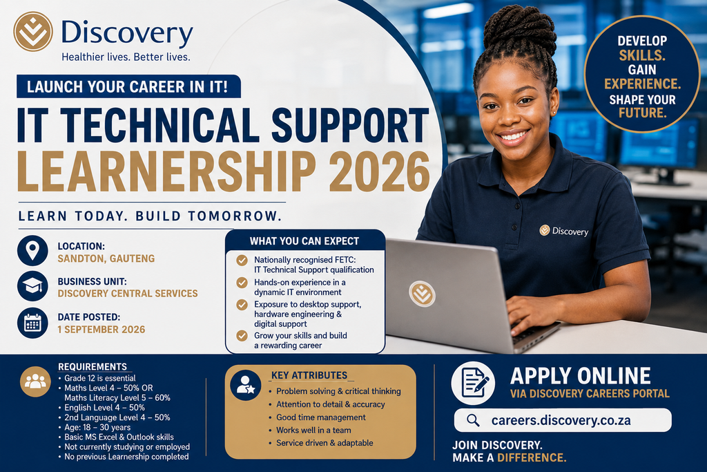 Discovery IT Technical Support Learnership 2026