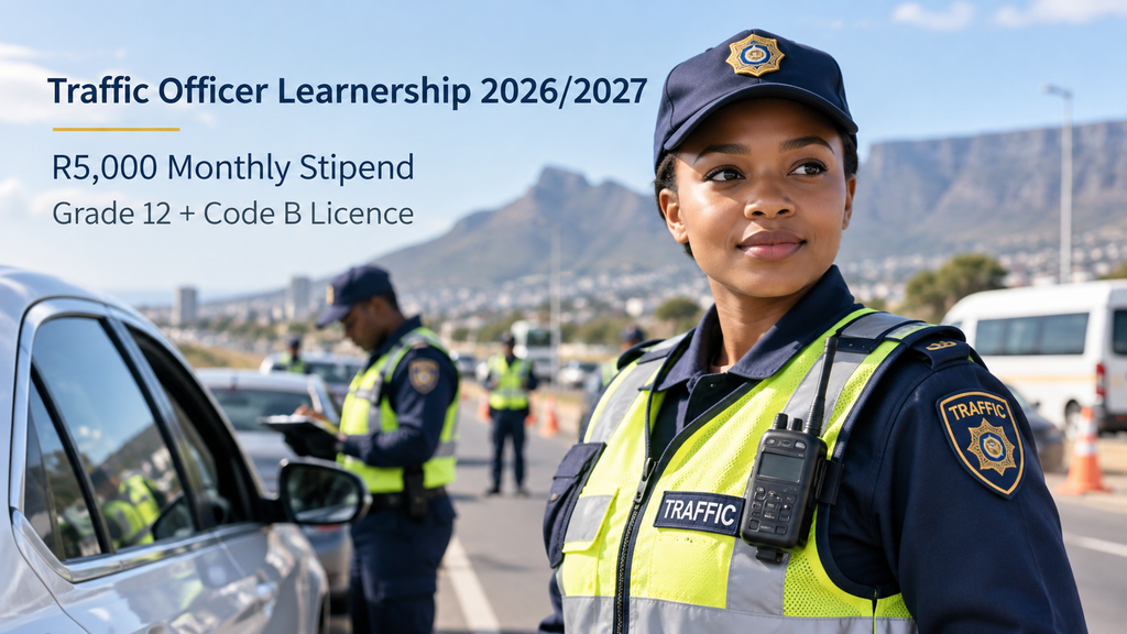 Traffic Officer Learnership 2026/2027
R5,000 Monthly Stipend
Grade 12 + Code B Licence